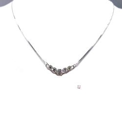 Five Stone Near Colorless Cubic Zirconia V Style Chevron Necklace
