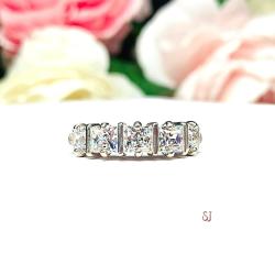 Princess Cubic Zirconia Five Stone Ring Size 7 FINAL SALE