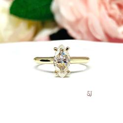 10x5mm Marquise Moissanite 10k Yellow Gold Engagement Ring Size 6 FINAL SALE