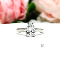 9x6mm Pear Cubic Zirconia Claw Prong Engagement Ring SIZE 6.5 FINAL SALE