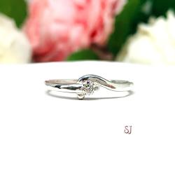 April Birthstone Alternative Moissanite Stacking Ring