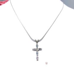 Marquise Cubic Zirconia Cross Pendant With Optional Chain