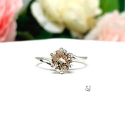 Round Peach Morganite Ring Size 6 CLEARANCE
