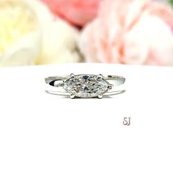 Marquise CZ East West Engagement Ring