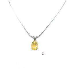Ethiopian Opal Oval Pendant Sterling Silver Necklace 2 Carats Natural
