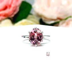 Lab Padparadscha Sapphire Oval Ring