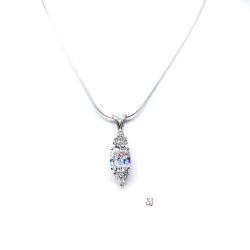 Oval Cubic Zirconia Accented Pendant With Optional Chain FINAL SALE