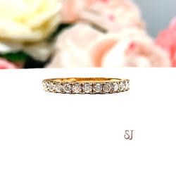 Round Moissanite 2mm Half-Eternity 10k Rose Gold Wedding Band Size 6.5 FINAL SALE