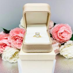 Ring Gift Presentation Box - Shimmer champagne color - Includes ivory color outer box