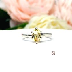 Genuine Oval Golden Citrine Ring