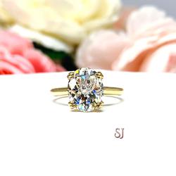 Jubilee Oval 10x8mm Moissanite 10k Yellow Gold Engagement Ring Size 5.5 CLEARANCE
