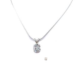 Natural White Topaz Round Pendant With Optional Chain
