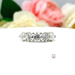 Round Cubic Zirconia 4mm Five Stone Ring