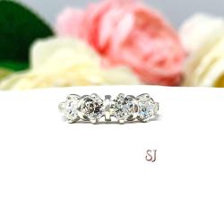 Round 4mm Cubic Zirconia Four Stone Ring
