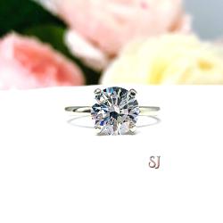 Round Cubic Zirconia Engagement Ring