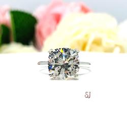 Cushion 10mm Near Colorless CZ Split Prong Engagement Ring