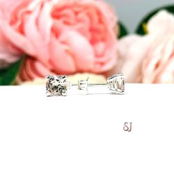 Peach Morganite 5mm Basket Stud Earrings Authentic