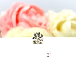 Round Light Champagne Moissanite 14k Gold Screw Back SINGLE STUD Earring