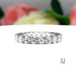 Round 3mm Cubic Zirconia Eternity Wedding Band SIZE 6 FINAL SALE