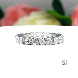 Round 3mm Cubic Zirconia Eternity Wedding Band