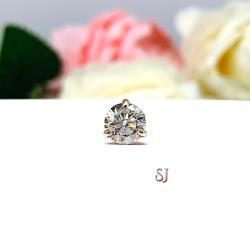 Round Moissanite Martini SINGLE STUD 14k Gold Earring Authentic