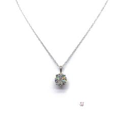 Round Moissanite Gold Pendant Necklace Authentic FREE 3RD DAY UPS