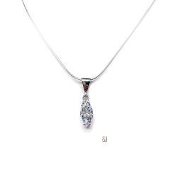 Marquise Cut Cubic Zirconia Pendant With Optional Chain