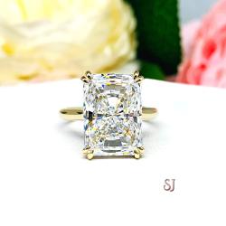 Radiant Cubic Zirconia 14x10mm Split Prong Engagement Ring