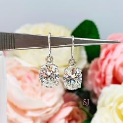 Oval Cubic Zirconia Dangle Earrings