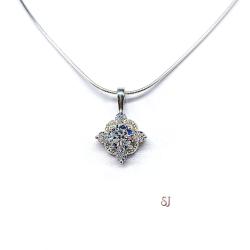 Round Cubic Zirconia Antique Inspired Art Deco Pendant With Optional Chain