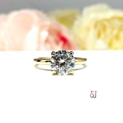 Round Near Colorless CZ Engagement Ring
