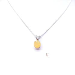 Round-Cut Ethiopian Opal Pendant • 8mm, Sterling Silver