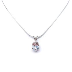 Oval-Cut Lab White Sapphire Pendant  • 9x7mm, Sterling silver