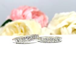 Graduated Moissanite Bridal Ring Set • 4mm Center, Sterling Silver