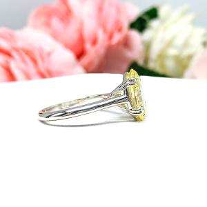 Oval-Cut Canary Yellow CZ Engagement Ring • 12x8mm, Sterling Silver