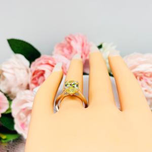 Oval-Cut Canary Yellow CZ Engagement Ring • 12x8mm, Sterling Silver