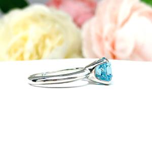 Old Mine Cut 8mm Swiss Blue Cubic Zirconia Ring