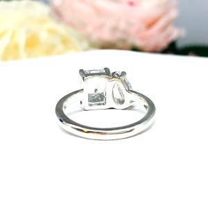 Pear-Cut & Radiant-Cut CZ Engagement Ring Size 6 – You and Me, Sterling Silver
