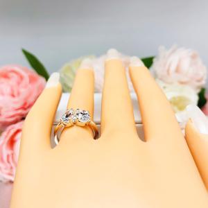 Pear-Cut & Oval-Cut CZ Engagement Ring Size 6 – You and Me, Sterling Silver