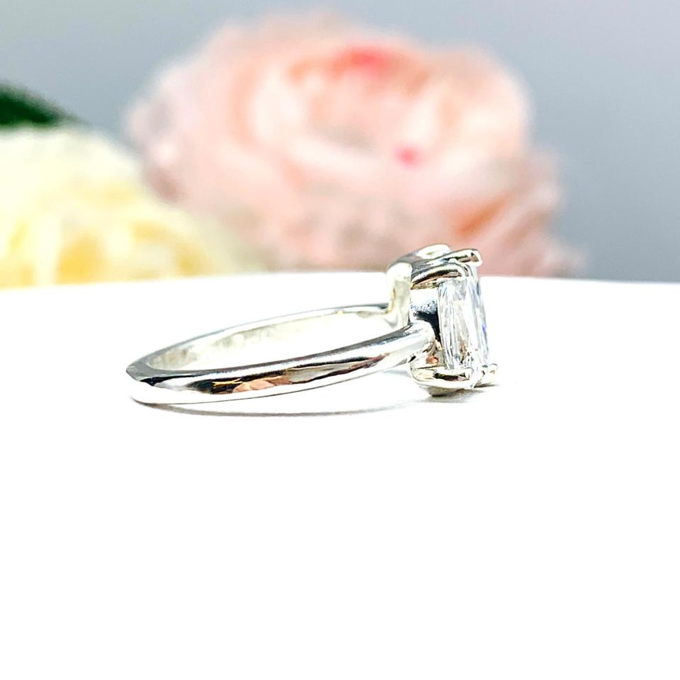 Pear-Cut & Radiant-Cut CZ Engagement Ring Size 6 – You and Me, Sterling Silver