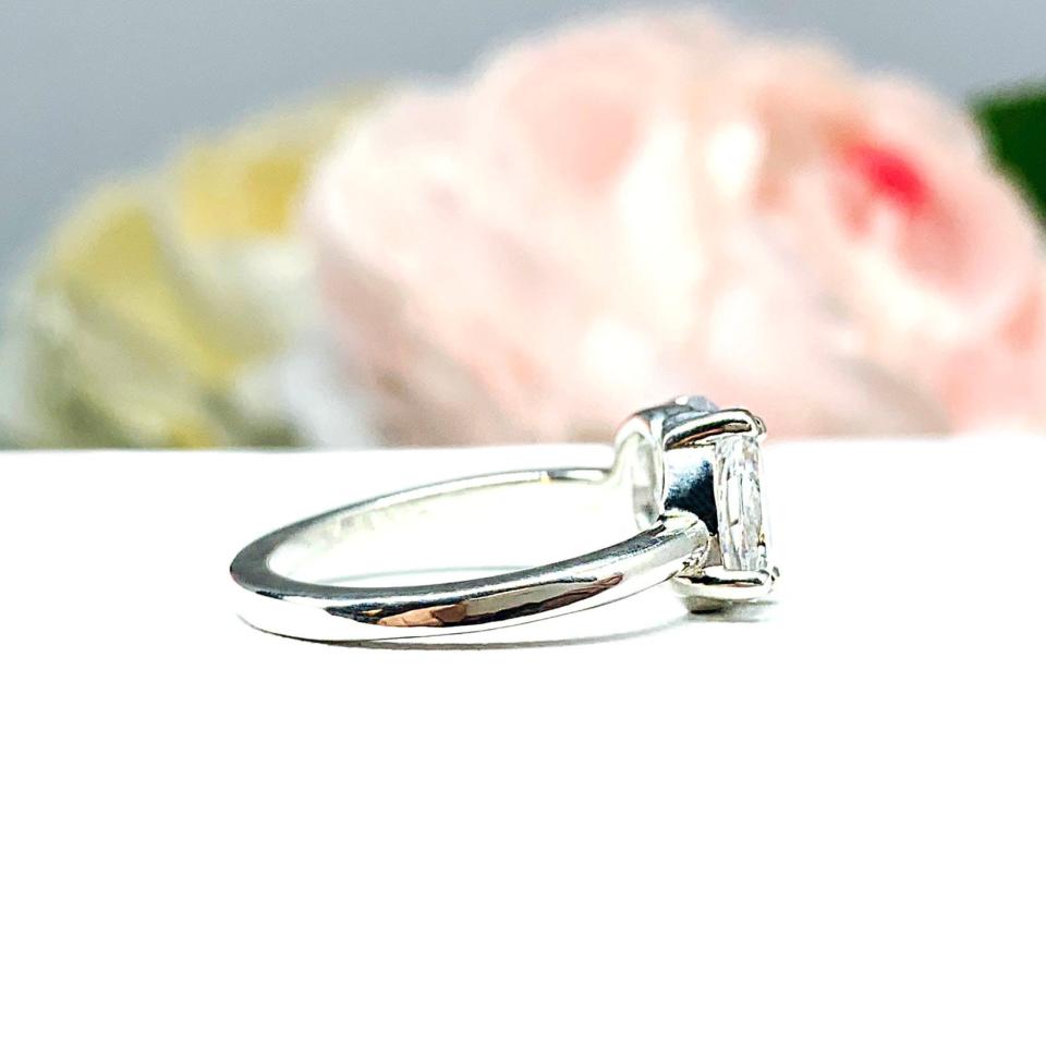 Pear-Cut & Oval-Cut CZ Engagement Ring Size 6 – You and Me, Sterling Silver