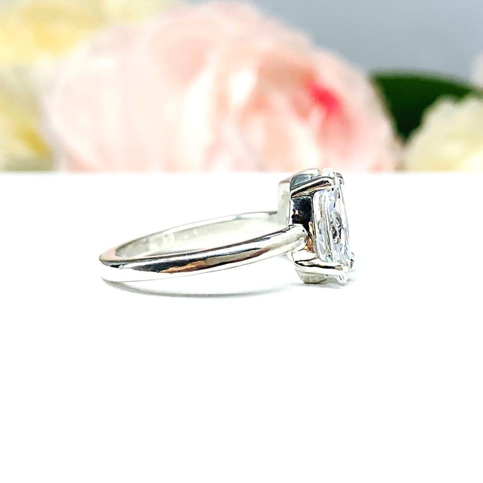 Marquise-Cut & Radiant-Cut CZ Engagement Ring Size 6 – You and Me, Sterling Silver